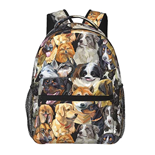 Stilvoller lässiger Rucksack mit Hundemotiv für Damen, personalisierter Laptop-Rucksack mit mehreren Taschen, Computer-Tagesrucksack für Arbeit, Geschäftsreisen, Siehe Abbildung, One size