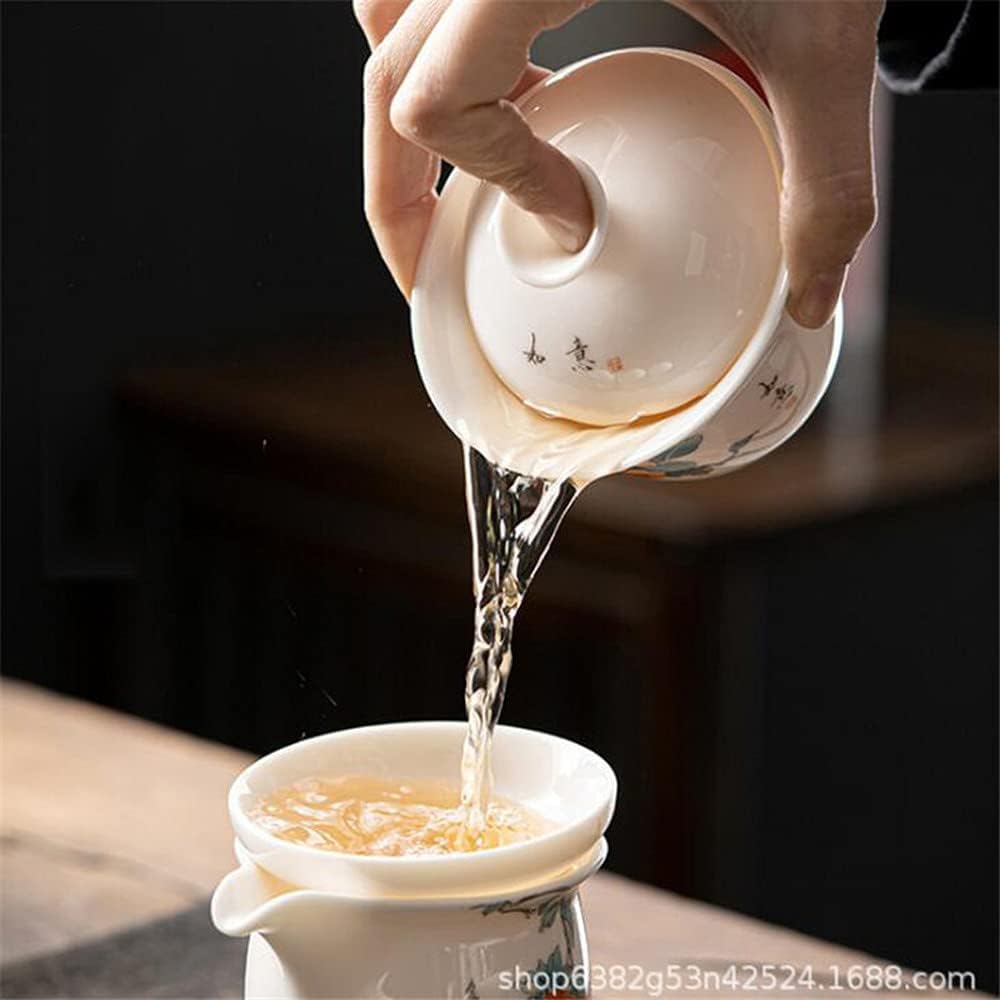 170ml Gaiwan Persimmon Pattern Porcelain Tureen Covered Bowl Handpainted Cup Bowl Tea Set