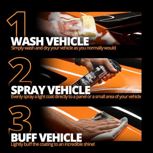 CERAKOTE® Platinum Rapid Ceramic Paint Sealant Spray (14 oz.) - Maximum Gloss & Shine – Extremely Hydrophobic – Unmatched Slickness - Ceramic Spray Coating - 50 Wash Rating - 3