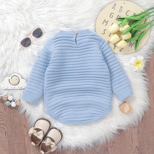 Newborn Baby Girl Boy Knitted Romper Sweater Long Sleeve Knit Oversized Bodysuits Sweatshirt Fall Winter Clothes4
