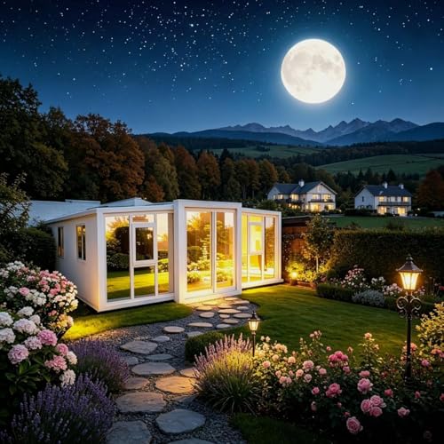 Petites maisons à vivre pour adultes, 6,1 m/9,1 m/12,2 m, préfabriquée, modulaire et pliable à vendre avec salle de bain et cuisine, petite maison portable...