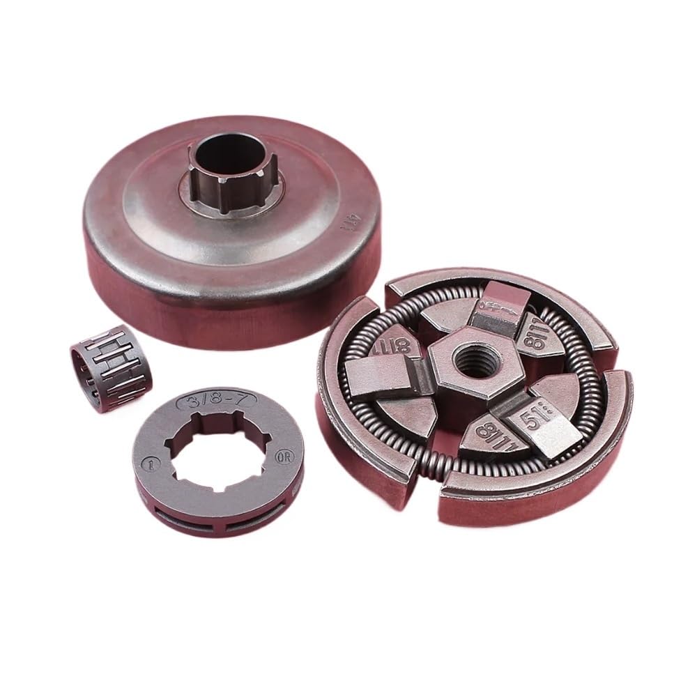 Adecuado for Hus 55 51 50, repuestos de motosierra, tambor de embrague, rueda dentada de 3/8" y 7 dientes, con kit de cojinete de agujas.