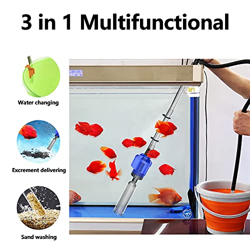 6 in 1 Pulizia Acquario Multifunzionale Sifone Acquario per Ghiaia Manuale Rapidamente Changer Acqua e Lavaggio di Sabbia Kit Sifone Aspirapolvere Pulizia Ghiaia Acquario con Ugello Lungo Kit - Image 3