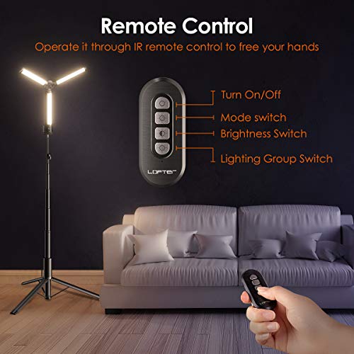 LED Ringlicht Licht Dimmbar mit Fernbedienung 3 Panel Faltbares, LOFTer 14 Zoll USB Wiederaufladbar Ringlicht,3 Farbe… – Bild 5