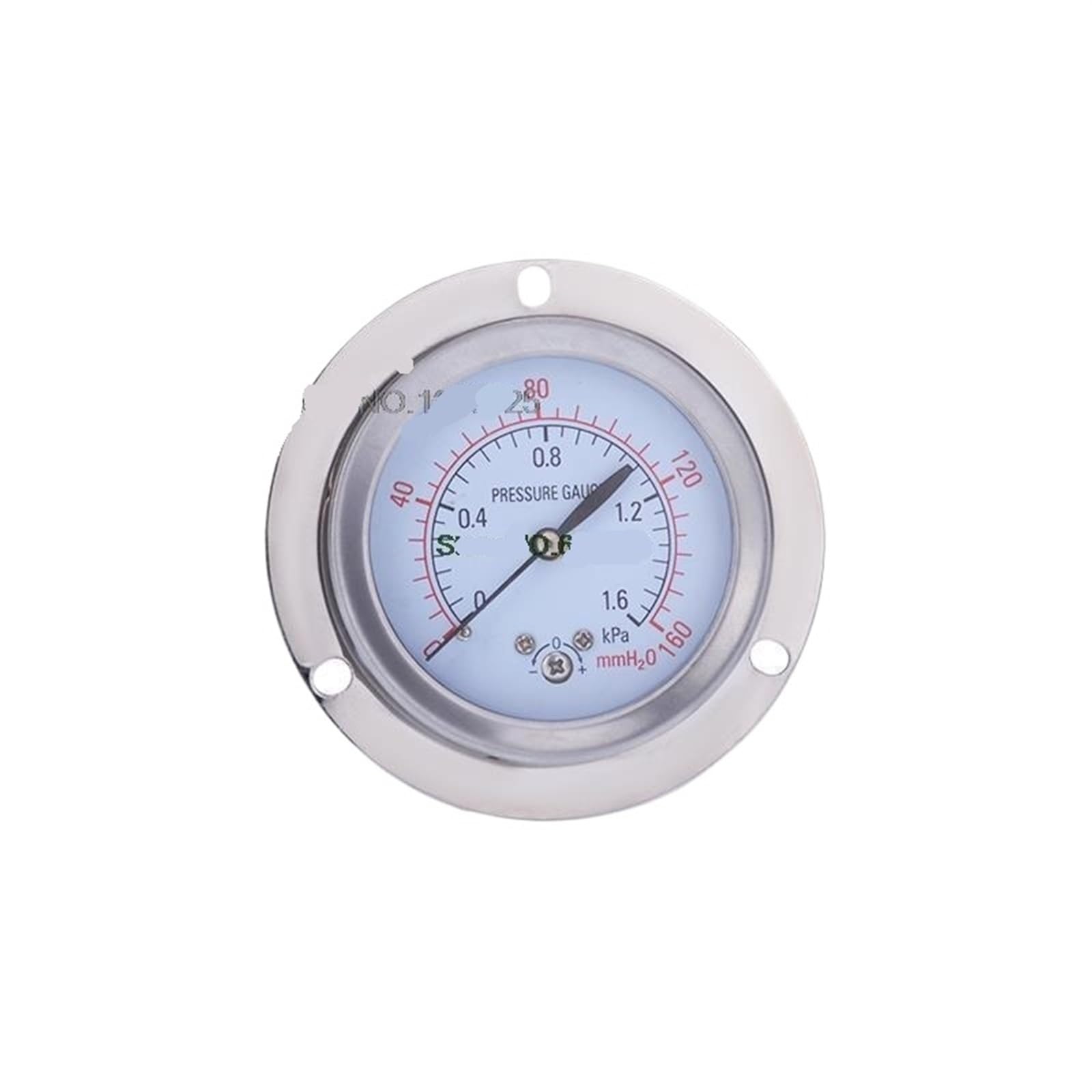 Manómetro de presión YE60ZT de Acero Inoxidable con Banda axial y Caja de película Lateral, medidor de Gas en Kpa, YE-60ZT(-50-0)
