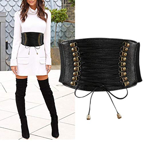 VOCHIC Womens PU Leather Belt High Waist Cincher Belt Corsets for Waist Training Wide Belt2