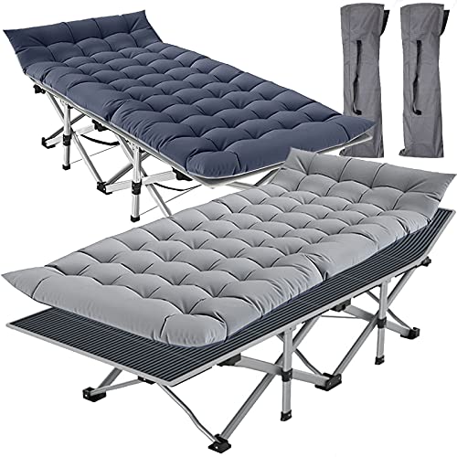 H&ZT 2 Pack Folding Camping Cots for Adults, Camping Cots for Adults Most Comfortable, Adults Sleeping Cot, Heavy Duty Portable Office Nap/Camp/Travel/Vacation/Sunbathing Cots H&ZT 2 Pack Folding Camping Cots for Adults, Camping Cots for Adults Most Comfortable, Adults Sleeping Cot, Heavy Duty Portable Office Nap/Camp/Travel/Vacation/Sunbathing Cots