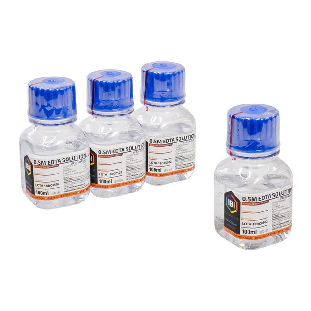 IB70185 0.5M EDTA Solution, 8.0 pH, 100mL (Pack of 4)