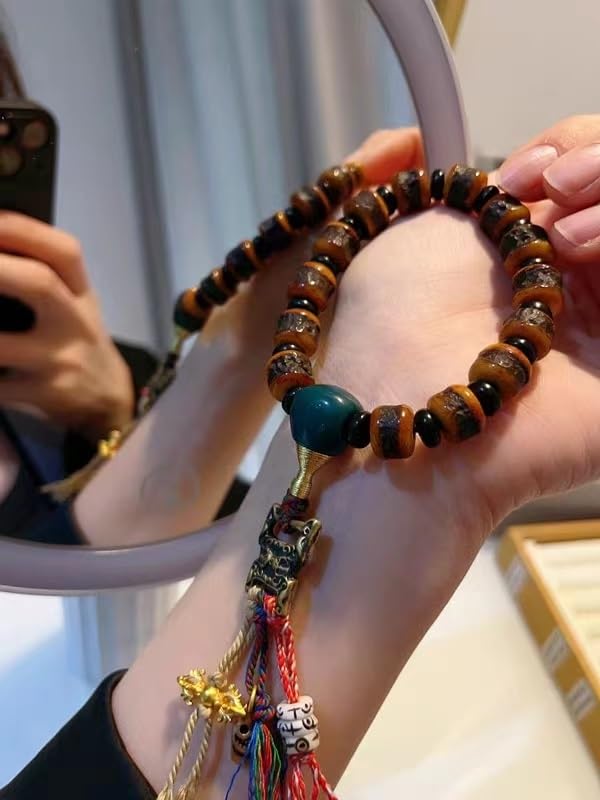 Las pulseras de perlas, Rosario budista, cuentas de rosario, oración de mala tibetana Buda feng Shui Amuleto de meditación budista Cuentas de Buda Cadena de mano Pulsera de estilo étnico tibetano for