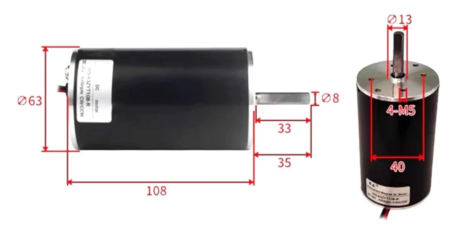 Silnik prądu stałego 12 V, 24 V, 2000-6000 obr./min, łożysko kulkowe o