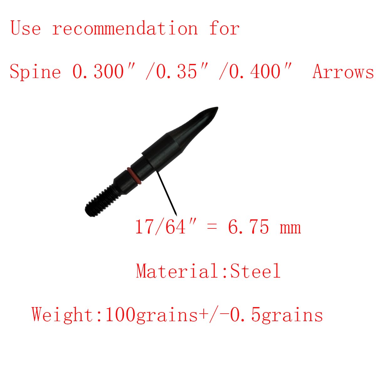 EBBQ Saunders Tapered Glue On Field Points 11/32 in. 125 gr. 12 pk