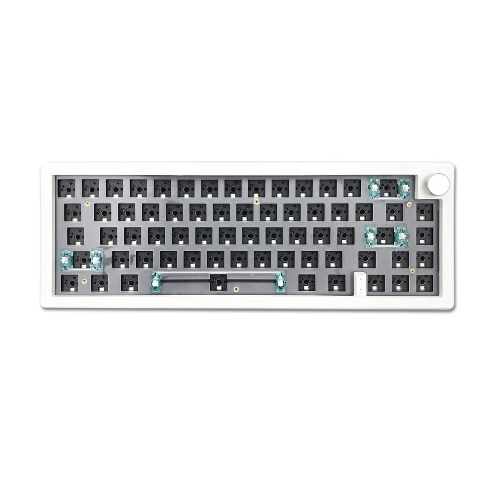 GMK67 Hot Swappable RGB Backlight Zestaw klawiatury mechanicznej Bluetooth 2.4G Bezprzewodowa 3 tryby Dostosowana klawiatura DIY Biała