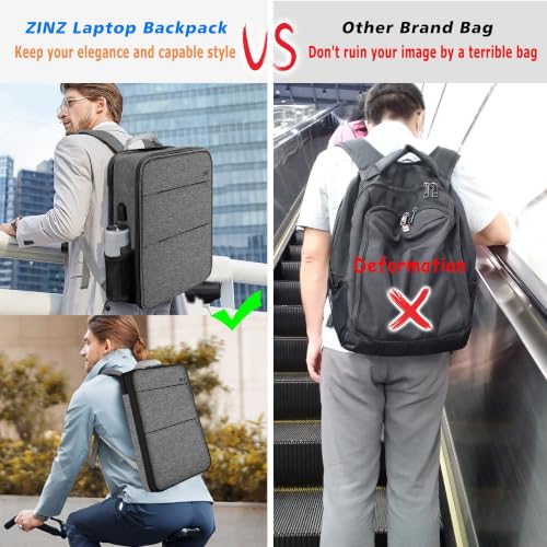 Image of ZINZ Slim & Expandable Laptop Backpack 15 15.6 16 Inch Sleeve with USB Port