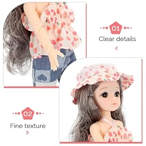 Totority Cute Girl Dolls Boho Style Cute Girl Doll Baby Doll Little Girl Fashion Doll Doll Festival for Girls