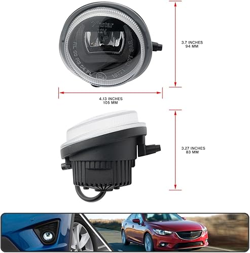 Miniatura 8 de 2 unids U estilo blanco LED antiniebla montaje para Maz'da 2 3 5 6 CX-5 CX-7 CX-9 MX-5 RX-8 LED DRL luz de circulación diurna lámpara de conducción