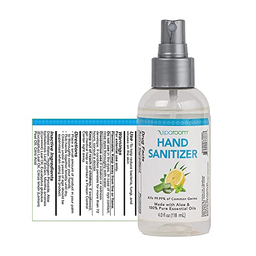 Sparoom Hand Sanitizer Spray, 70% Alcohol With Aloe Vera & Essential Oils, 4 Ounce Spray Bottle (Pack Of 2) #TOP1