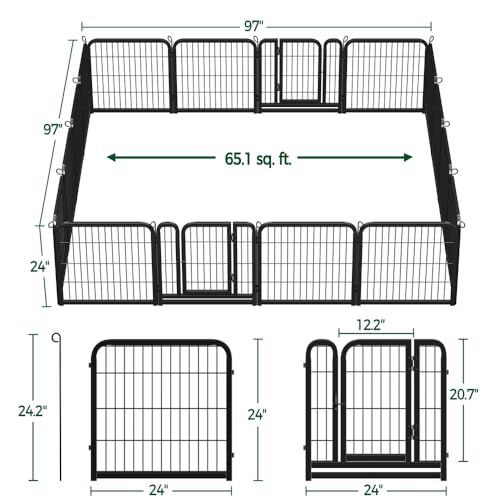 Image of Yaheetech 24in x 32ft Rustproof Foldable Metal Decorative Garden Fence | Durable Metal Frame, Tool-Free Quick Setup,Custom Multi-Shape,Fold Flat Storage, Multi-Scene For Garden Patio RV Camping