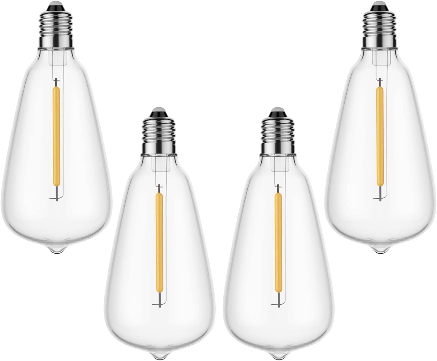 GPATIO LED ST38 Replacement Light Bulbs for Indoor Outdoor String Lights - C7 Candelabra Fits E12 Socket Light Fixtures with Round Globe Clear Edison Waterproof Dimmable 4 Pack