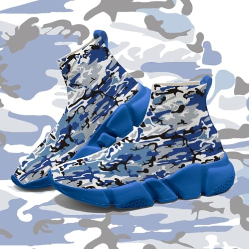 Hetios Men's Camouflage Shoes - Lightweight Breathable Walking Shoes Sock Shoes Workout Casual Running Shoes3