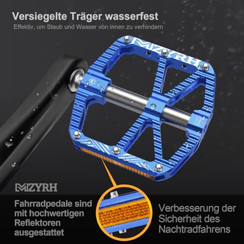MZYRH MTB Mountain Bike Pedals with Reflectors - Image 4