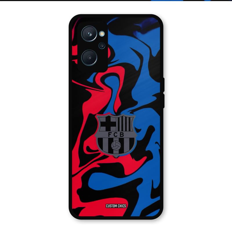Image of PrintShield FC Barcelona Comic Back Cover for Realme 9i, Shockproof Printed Phone Case with Soft TPU Sides & Anti-Slip Grip