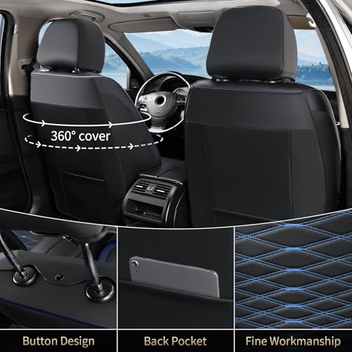 Image of FLORICH Car Seat Covers Front Seat, Leather Seat Covers for Cars, Waterproof Car Seat Protector Breathable, Front Seat Covers for Cars, Automotive Seat Covers Universal Fit for Most Cars SUV Truck
