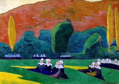 Tableaux Graffiti Art Mural Bretonnes au pardon d'Emile Bernard : impression d'art moderne