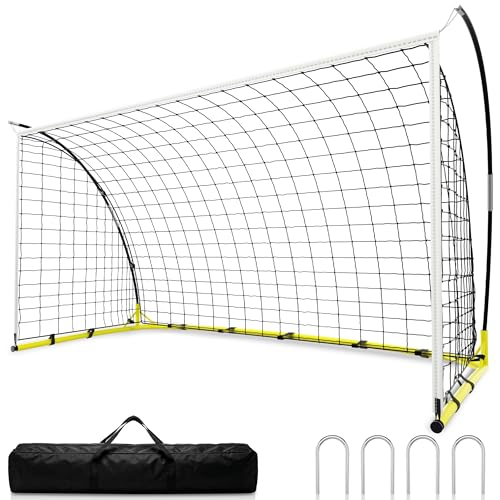 Soccer Goal for Backyard 12×6 ft /6×4 ft Portable Soccer Goal Net Quick Setup with 1 Carry Bag (6X4 ft)
