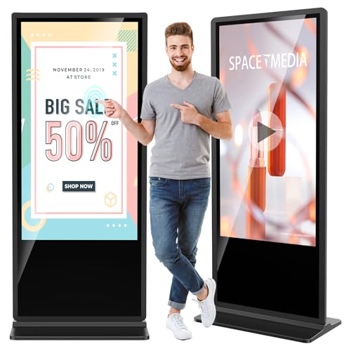 Image of JIYANG 65 Inch Touchscreen Indoor Digital Signage Floor Standing Digital 4K Kiosks & Interactive Displays,Commercial Advertising LCD Totem Android System Auto Media Player