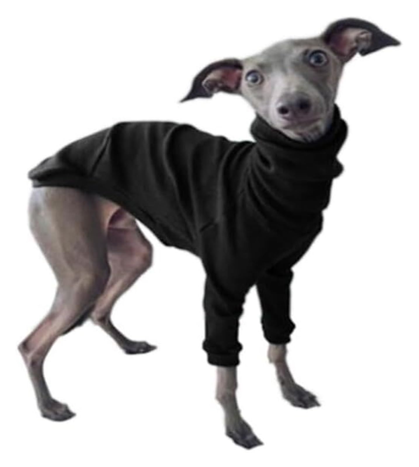 Manteau pour chien Greyhound – Veste à col roulé extensible à col montant pour lévriers whippets et lévriers italiens, pyjama d'hiver chaud à deux pattes (noir, taille XXL)