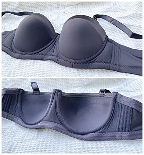 Image of Women's Strapless Bra B /C /D /DD /DDD /G 1 /2 Cup Seamless Plus Size Balconette Bra H059