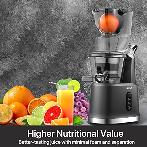 Sifene Vertical Cold Press Juicer, Slow Masticating Juicer Machine, Juice Maker Extractor With 3.2" Big Mouth For Whole Fruits And Vegetables, Easy To Clean #TOP6