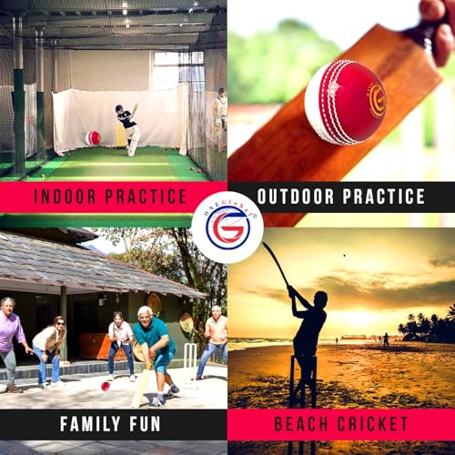 Image of Soft Rubber Cricket Ball for Practice | Outdoor & Indoor Practice Cricket Ball with Core & Stitched Seam | Realistic Feel, True Bounce & Swing for Practice, Honing Skills & Family Fun