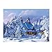 Produktbild sunnymi 5D Diamant Full Malerei, Schneehütte Diamant Zeichnung DIY Stickerei Gemeinsame Painting Kreuz Stich Diamond Dekoration (Schneehütte, 40 * 30cm)