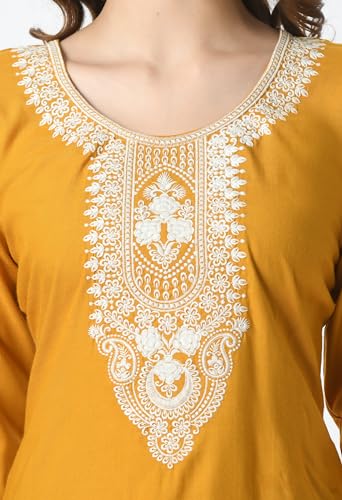 Image of LIBOZA Short Kurti for Women - Lakhnowi Chikankari Embroidered Ladies Kurta, Stylish Girls Top, Ethnic Half Kurtas, Tunic Design Woman Kurtis