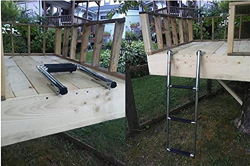 Escalera para piscina marina telescópica de 3 escalones de acero inoxidable miniatura 3