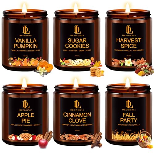 Winter Candles, 6 Pack Soy Candle Set, Winter Scented Candles for...