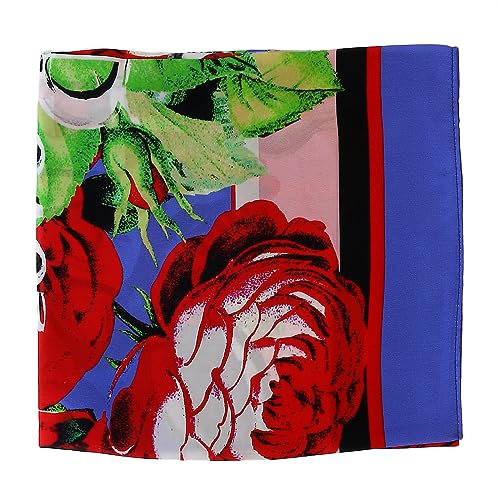 VERSACE JEANS COUTURE Periwinkle/Multi Signature Rosy Print Medium Square Scarf2