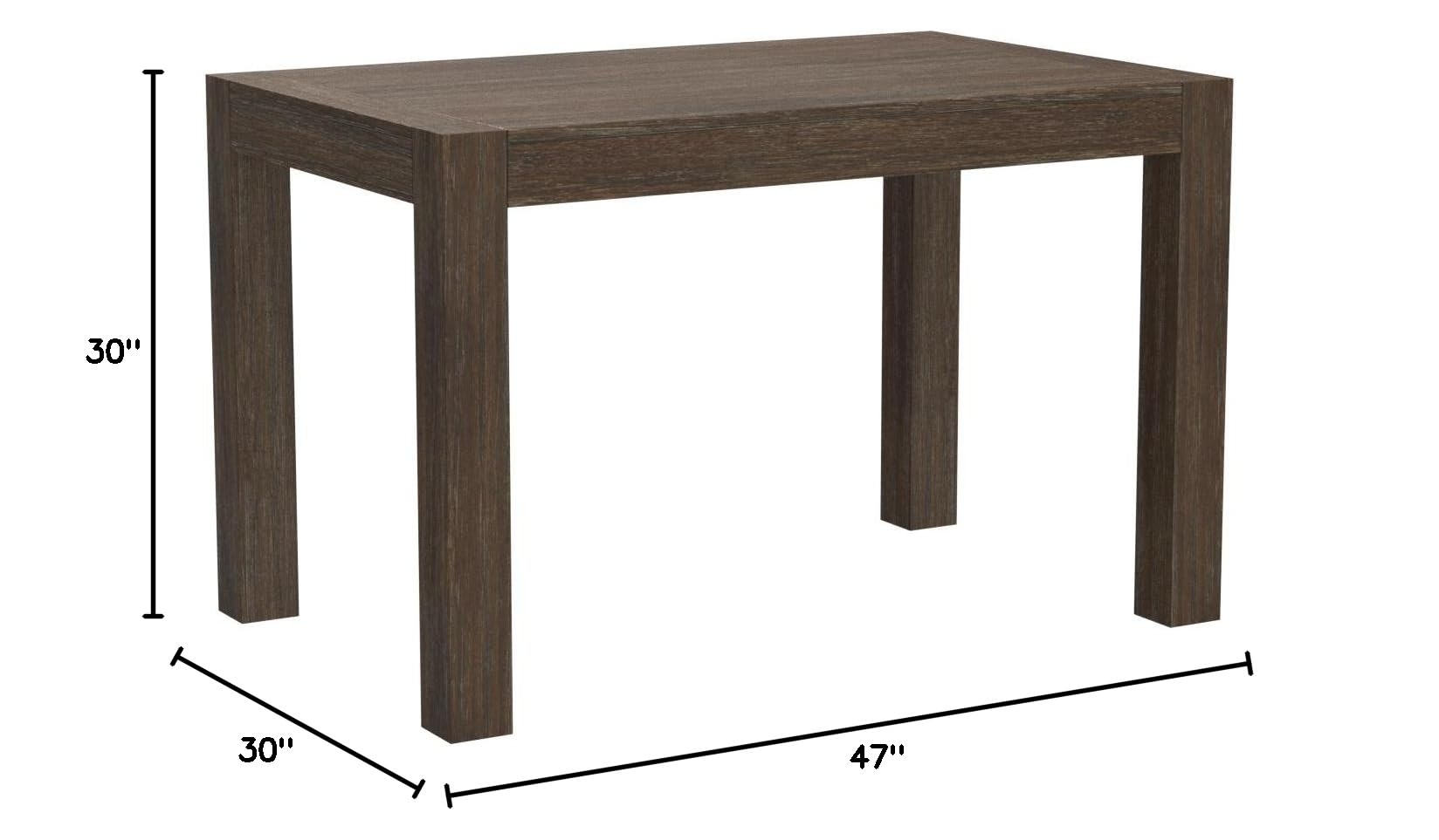 Nathan James 41101 Parson Rustic Modern Desk or Kitchen Dining Table with Sturdy Solid Wood and Antique Wire-Brushed Finish, Dark Brown