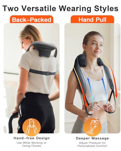 JZBRAIN Cordless Shiatsu Neck and Shoulder Massager with Heat & Kneading — view 4