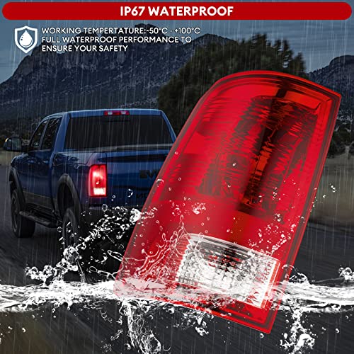 Fancytimes Left Side Tail Light Assembly Compatible With 2009-2018 Dodge Ram 1500 And 2010-2018 Dodge Ram 2500 3500 Rear Left Side Taillight Tail Lamp Brake Lamp With Bulb Inside Replaces Ch2818124 #TOP4