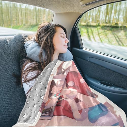 Manta de anime roja para sofá y sala de estar con tejido suave de invierno 8