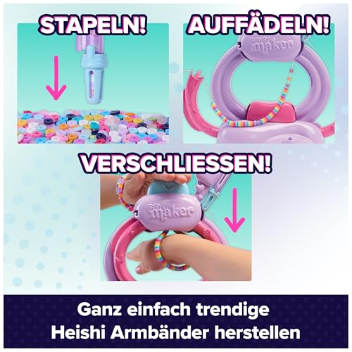 Cool MAKER – Stack'd Heishi Armband Studio mit über 1200 Heishi-Perlen und Zubehör, automatisches Auffädeln, DIY-Schmuckset für 15 stylische Armbänder, für Kinder ab 7 Jahren