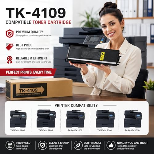 Image of Proprint TK-4109 Black Toner Cartridge for Use in Kyocera Taskalfa 1800 /2200 Single Color Toner (Black)