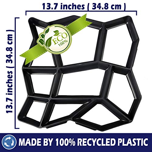 AICTIMO 2Pack Concrete Molds for Walkways, Stepping Stone Molds for Garden Path Reusable Walk Maker DIY Patio Pavers for Lawn Yard