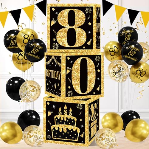 Decoration Anniversaire 80 Ans, 24 Pièces Ballons Joyeux 80e Anniversaire – vue 5