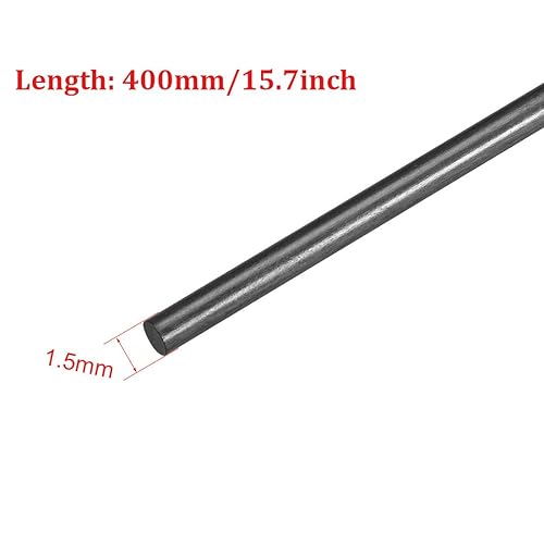 Miniatura 4 de Barra de fibra de carbono de 0.098 in para poste mate de avión RC EE. UU., 15.748 in 15.7 pulgadas, 5 piezas