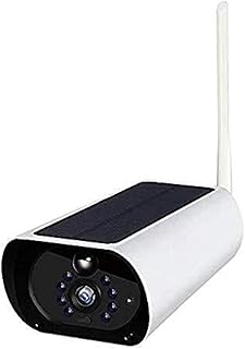 PPONEjk Outdoor Wireless Security Camera Solar Wireless WIFI Camera, Intelligent 4x Zoom Network Camera, Mobile Remote Outdoor Monitor, Built-in Battery, 2-way Voice Intercom Suitable for Home, Comput