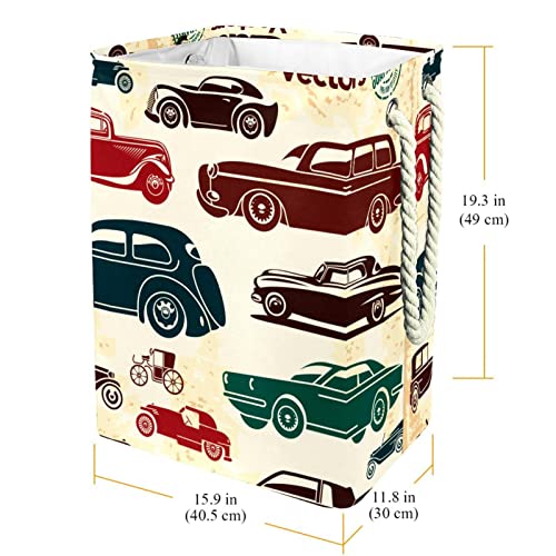 Panier à linge imperméable pliable bac de rangement linge motif rétro - 4