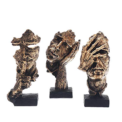 GUICHENO Denker Skulptur Set - 3 Stück Abstrakte Resin Figuren Für Desktop Deko